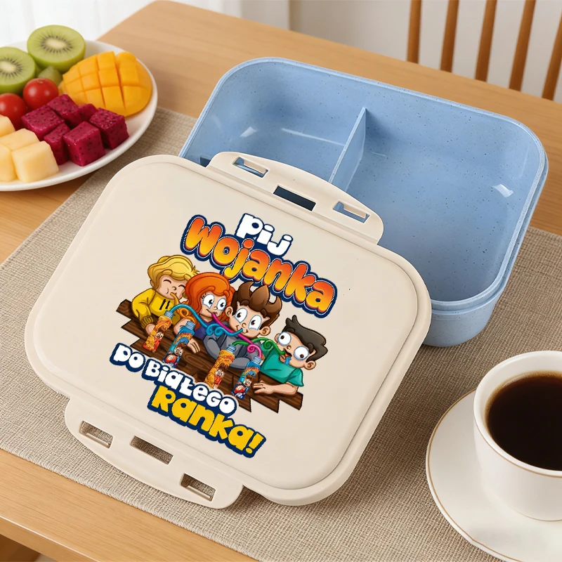 

Wojan Team Large Capacity Bento Box for Boys Girls Anime Cartoon Printed Lunch Bag Students Portable Food Storage Container Gift
