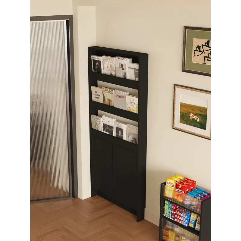 Cabinet Shelving Thin Cabinet Narrow Cabinet, Display Shelf Display Bookshelf Back Magazine Home Office