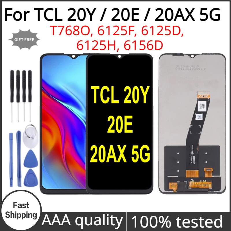 

6.52" IPS For TCL 20E 20Y 20AX 5G T768O 6125F 6125D 6125H 6156D LCD Display Touch Screen Digitizer Assembly