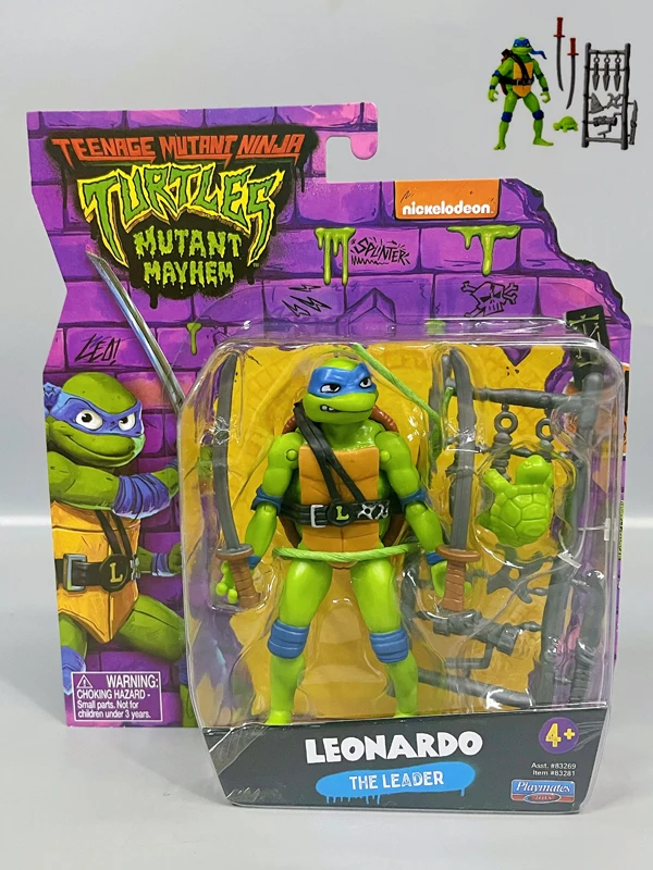 Original Action Figurine Teenages Mutant Ninja Turtles Leonardo Raphael Character Ornaments Playmates Toys Gifts