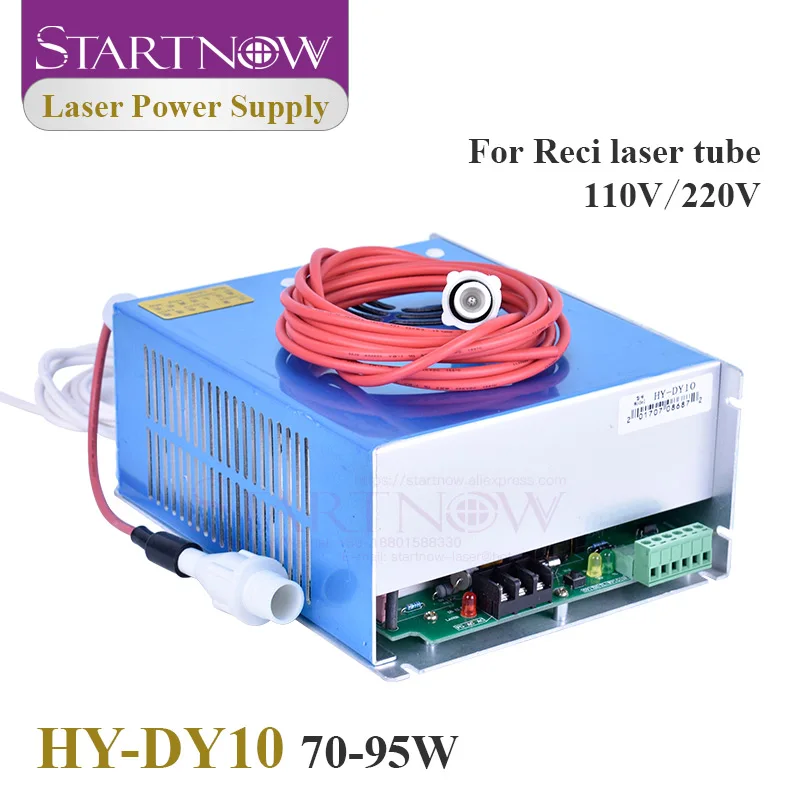 HY 70-95 واط مصدر ليزر Co2 ل RECI 90 واط W2 T2 أنبوب ليزر زجاجي لآلة قطع النقش بالليزر Co2 مصدر طاقة ليزر DY10