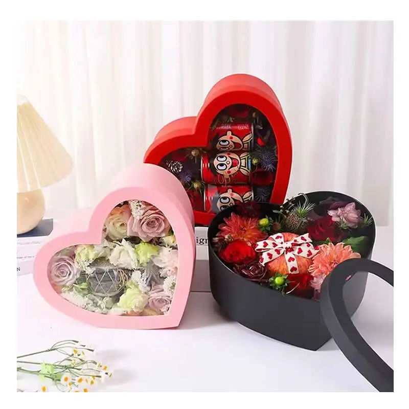 Heart-Shaped Waterproof Set, 2 Transparent Window, Valentine's Day, Mother's Day, Love Gift Box