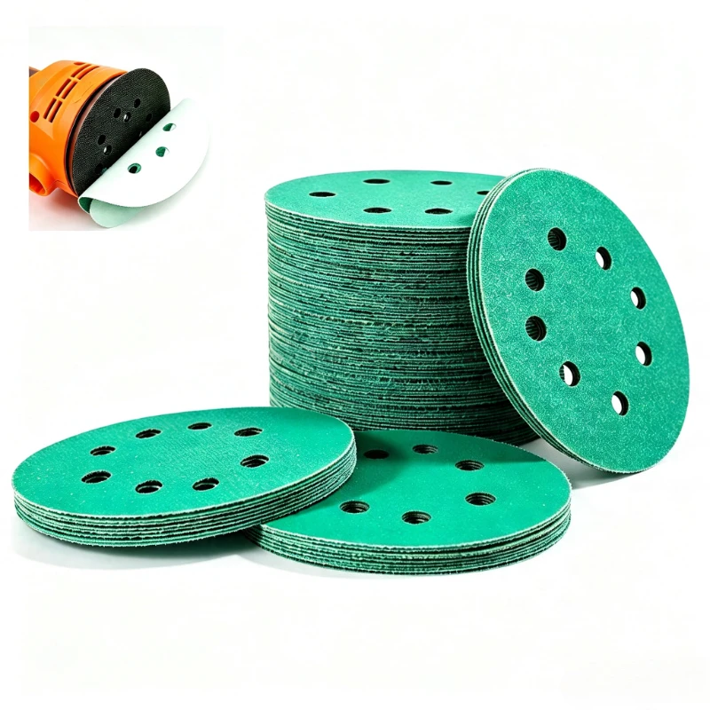 10/20/50Pcs Hook and Loop Sandpaper, 5 Inch 8 Holes 60-2000 Grit Alumina Zirconium Corundum Abrasive, Wet & Dry Polishing for Wo