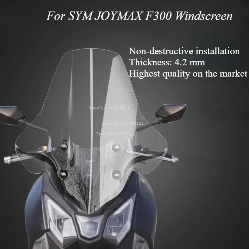 Motorcycle Front Windscreen For SYM JOYMAX F300 Accessories Windshield Heighten Widen Wind Screen Fairing Wind Deflector