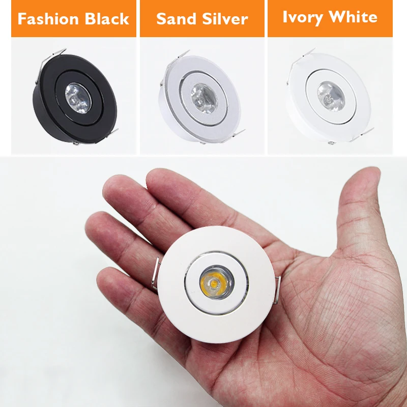 10Pcs Led Mini Downlight 3W 1W 85-265V Spot Light Plafond Lamp Dimbare 110V 220V Embedden Wit Zwart Zilver Inclusief Drive