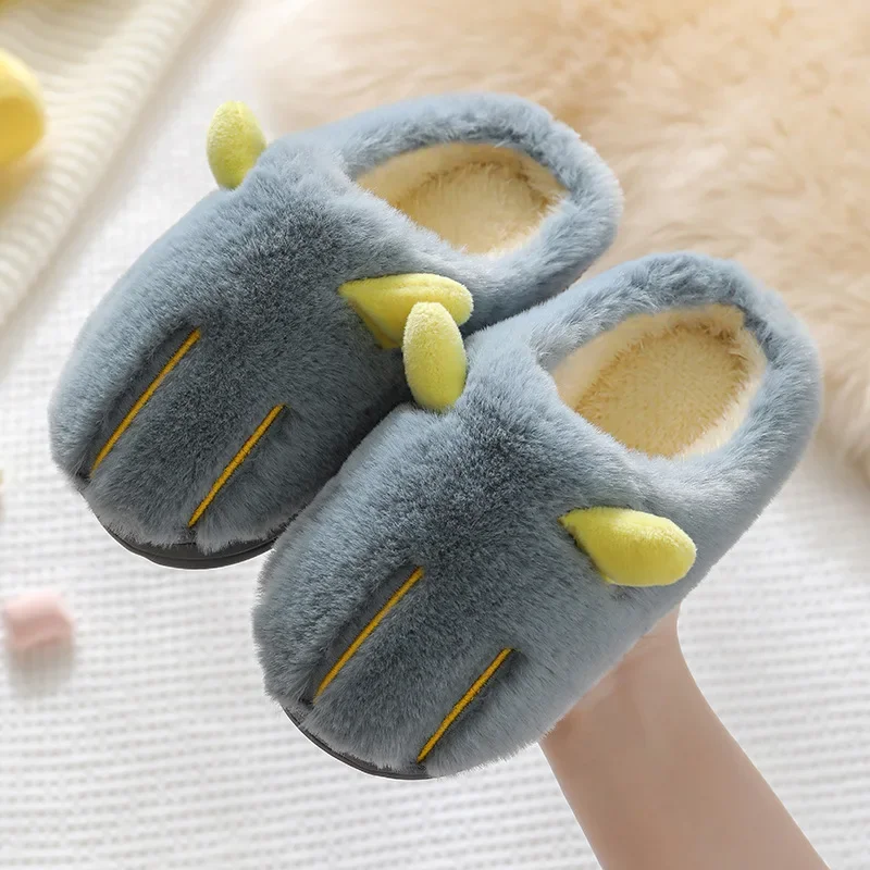 Children Cotton Slipper Plush Home Boy Indoor Anti-slippery Cute Cartoon Kid Shoe for Girl Kid Slipper Winer Shoe Pantufla Mujer