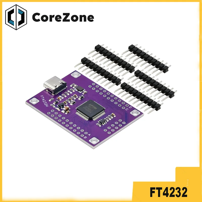 FT4232 Four-channel TYPE-C to Serial Port UART/SPI/I2C/JTAG/RS232 /RS485/RS422 Module