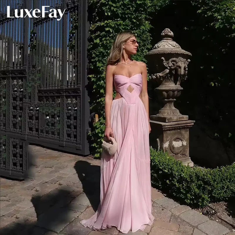 navy blue dress for baby girl Blue Halter A Line Floral Chiffon Formal Prom Dresses with Ruffles Blue / 6 main image 0