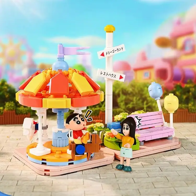 Keeppley Crayon Shin-Chan Surrounding Toys Happy Amusement Park Model Nana Gift Collecting Gifts view 2