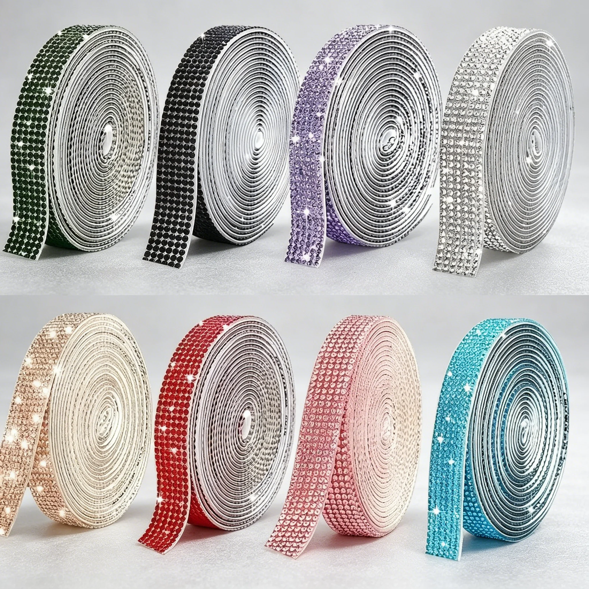 90cm Self Adhesive Sparkle Rhinestone Crystal Ribbon, DIY Bling Decor Sticker Tape For Phone Case Nail Wedding Crafts Handmade