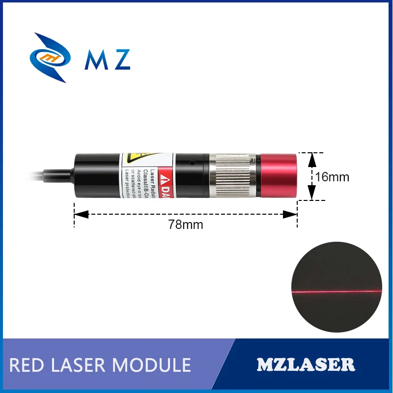 Adjustable Focusing Powell Lens Red Line Laser Module D16mm 650nm 660nm 10mW 20mW 30mW 50mW 100mW 5V 12V 24V for Woodworking