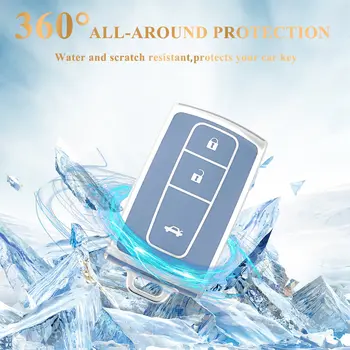 Pouzdro na klíče od auta TPU, kryt na klíče od auta pro 4 tlačítka Toyota Prius Camry Corolla CHR C-HR RAV4 Land Cruiser Prado Fob Keychain Příslušenství 10 nejlepší prodej Kryt klíče od Toyoty Prius - №4