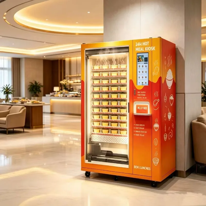 FL Smart Hot Food Vending Machine 24/7 Unmanned Self-service Box Lunch Vending Kiosk With Constant Temperature Heating System