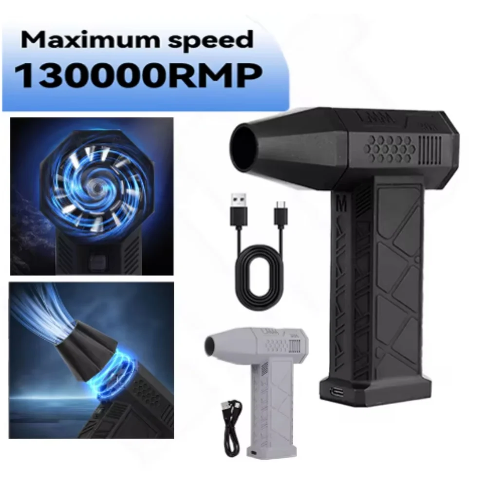 Electric Air Blower 130000RPM Powerful Snow Blower High-speed Dust Fan Mini Turbo Jet Fan Handheld Brushless Motor Car Dryer