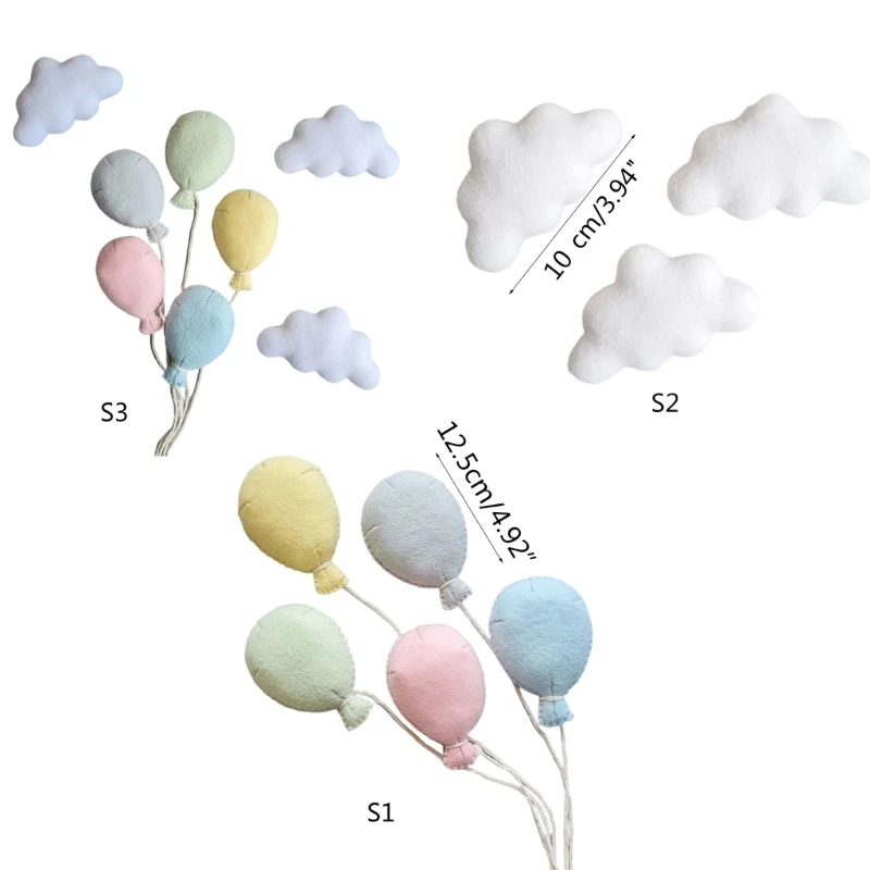 F62D Baby Photo Backdrop Party Decoration Newborn Photoshooting Props Felt Photo Toy