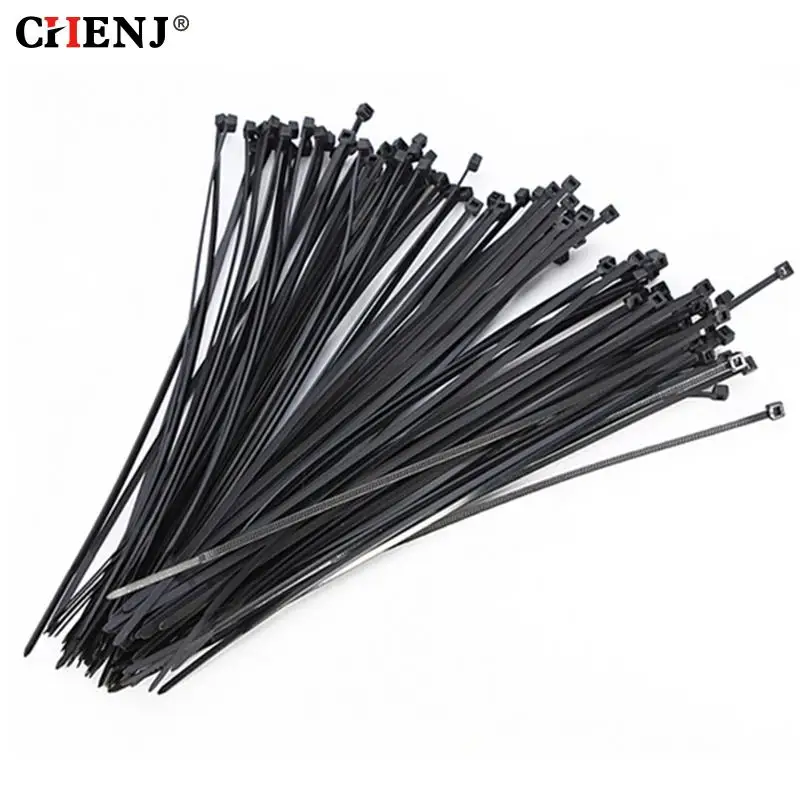 

100pcs 100mm Self-Locking Network Nylon Plastic Cable winder holder Wire Zip Tie Cord Strap Zip Trim Wrap Cable Loop Ties Wire