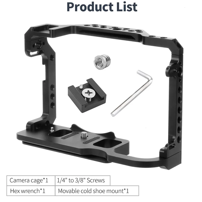 Camera Cage for Eos- R5 R6 Aluminum Alloy Small Rig Camera Protective Cover Aluminum Alloy Video Stabilizer Mount