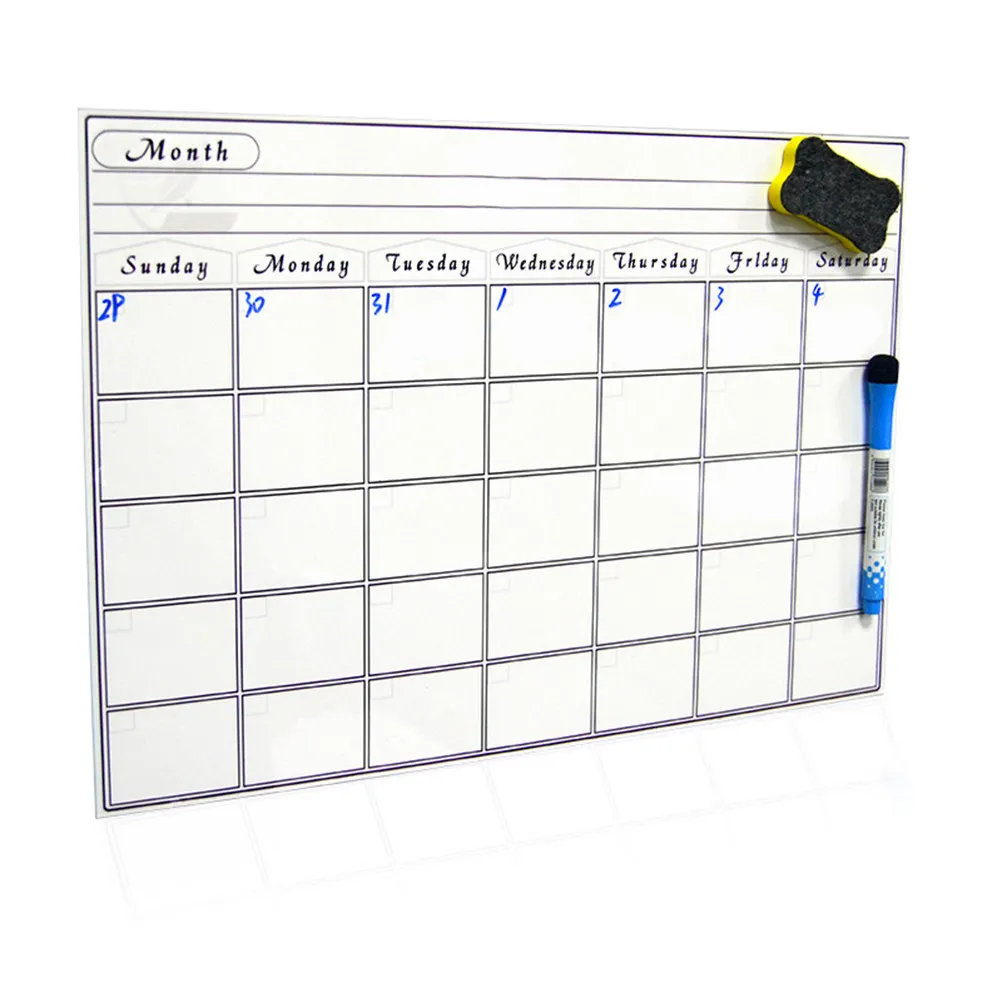 

Refrigerator Magnetic Calendar Stickers Monthly Calendar Tab Stickers Peel and Stick Index Dividers Creative Memo Labels 30x42cm