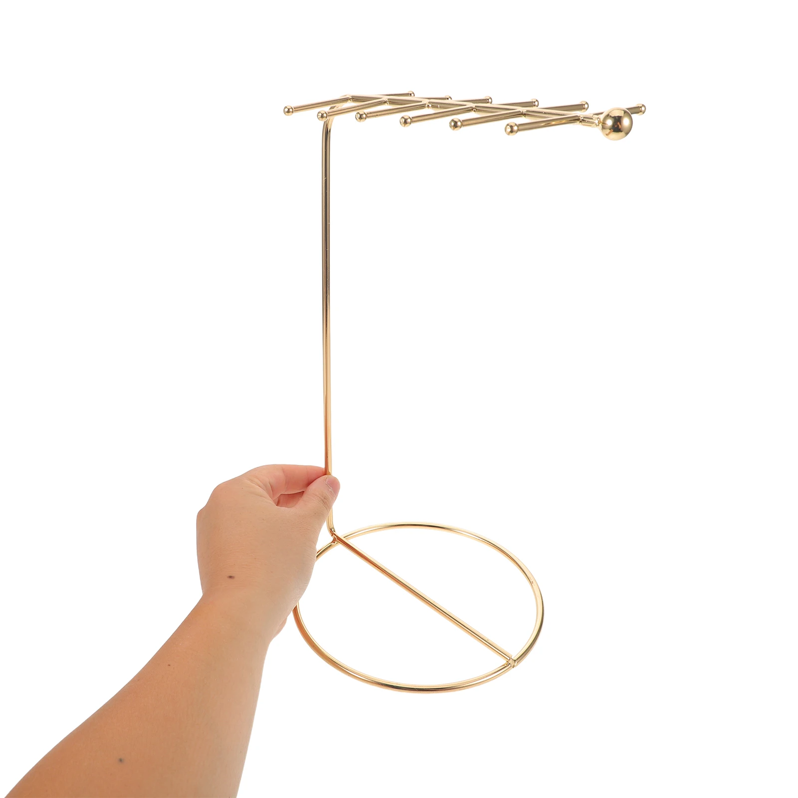 

Metal Jewelry Display Rack Earring Necklace Bracelet Holder Organizer Stand Hanging Storage Desktop Keychain Hook Durable