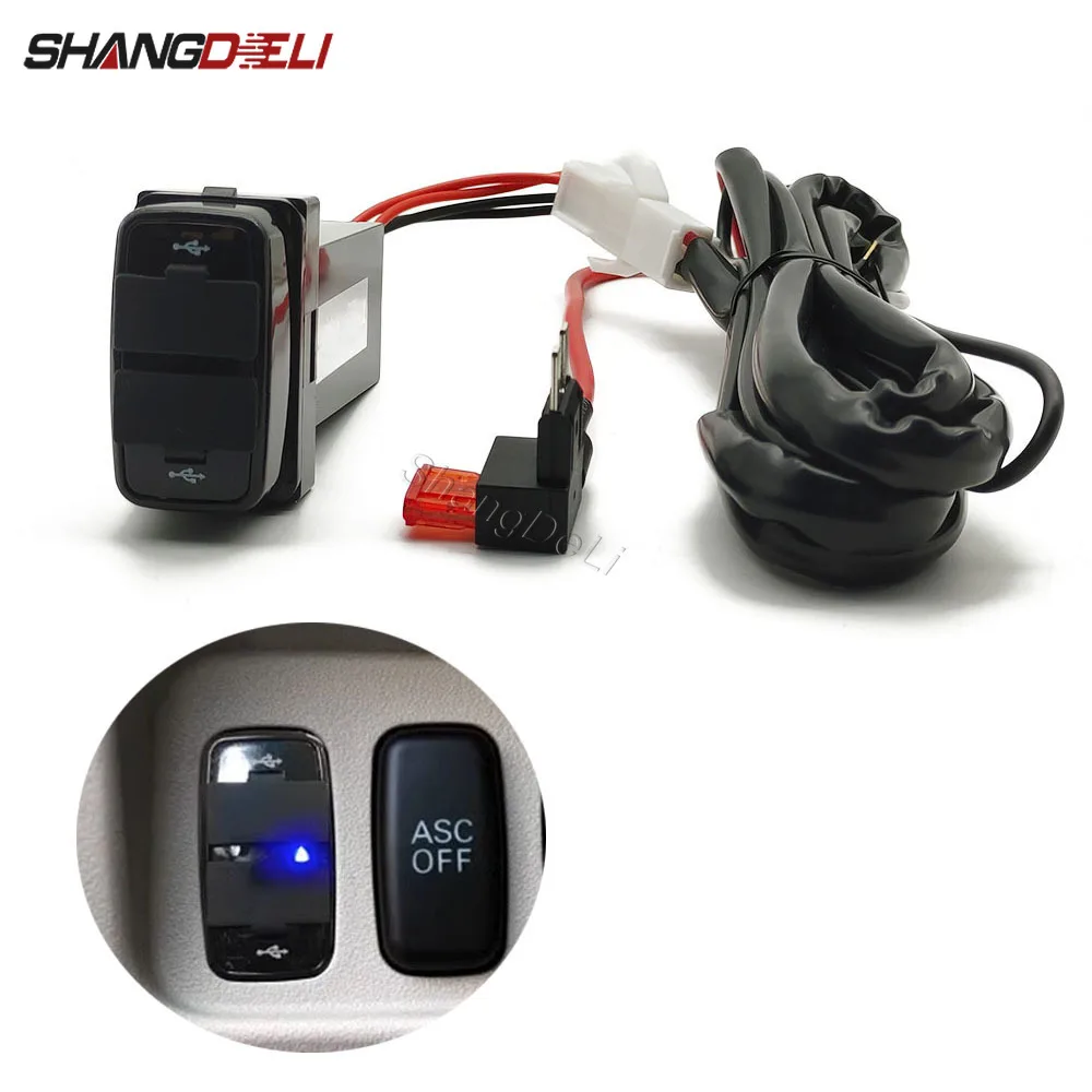

Dual USB Car Charger Socket Charging Power Outlet Interface Socket Adapter for Mitsubishi Pajero Sport 2011-2015 Accessories