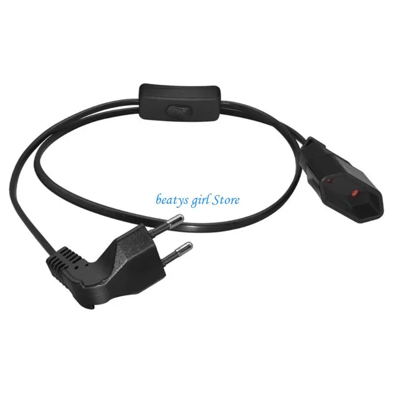 C7AB European Power Extension Cord 2 Prong Male Plug To Female Socket European Extension Cable for PC Computer Accessories