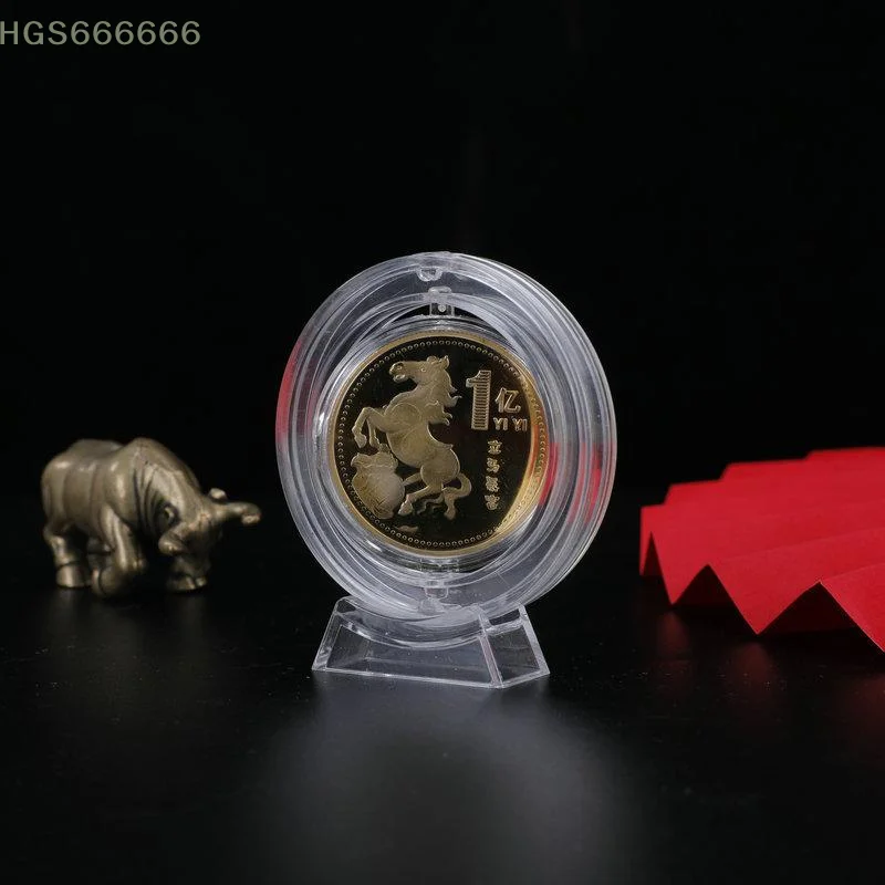 Portable Storage Stand for Collectors 2026 Year of the Horse Zodiac Commemorative Medal Coin with Rotatable Holder