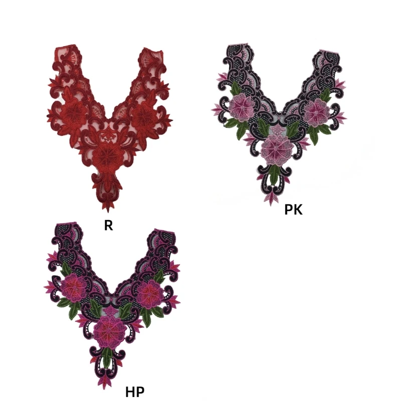 Mehrere Stile, handgenähter Kragen, einzigartiges Blumenmuster, langlebige Applikationen für Kleider, Roben und Freizeitkleidung