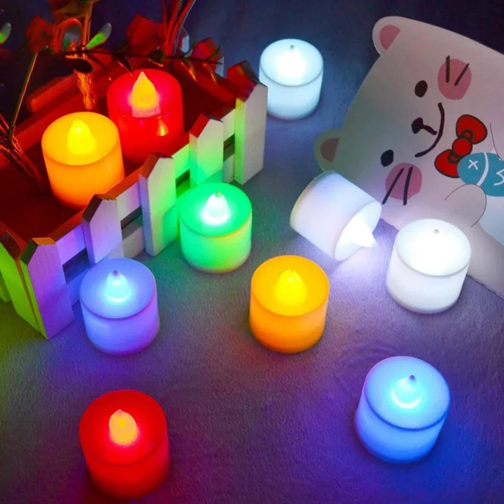 4/1PCS LED Candle Light Battery Powered Flameless Flickering Small Tealight Romantic Wedding Birthday Party Household Decoration