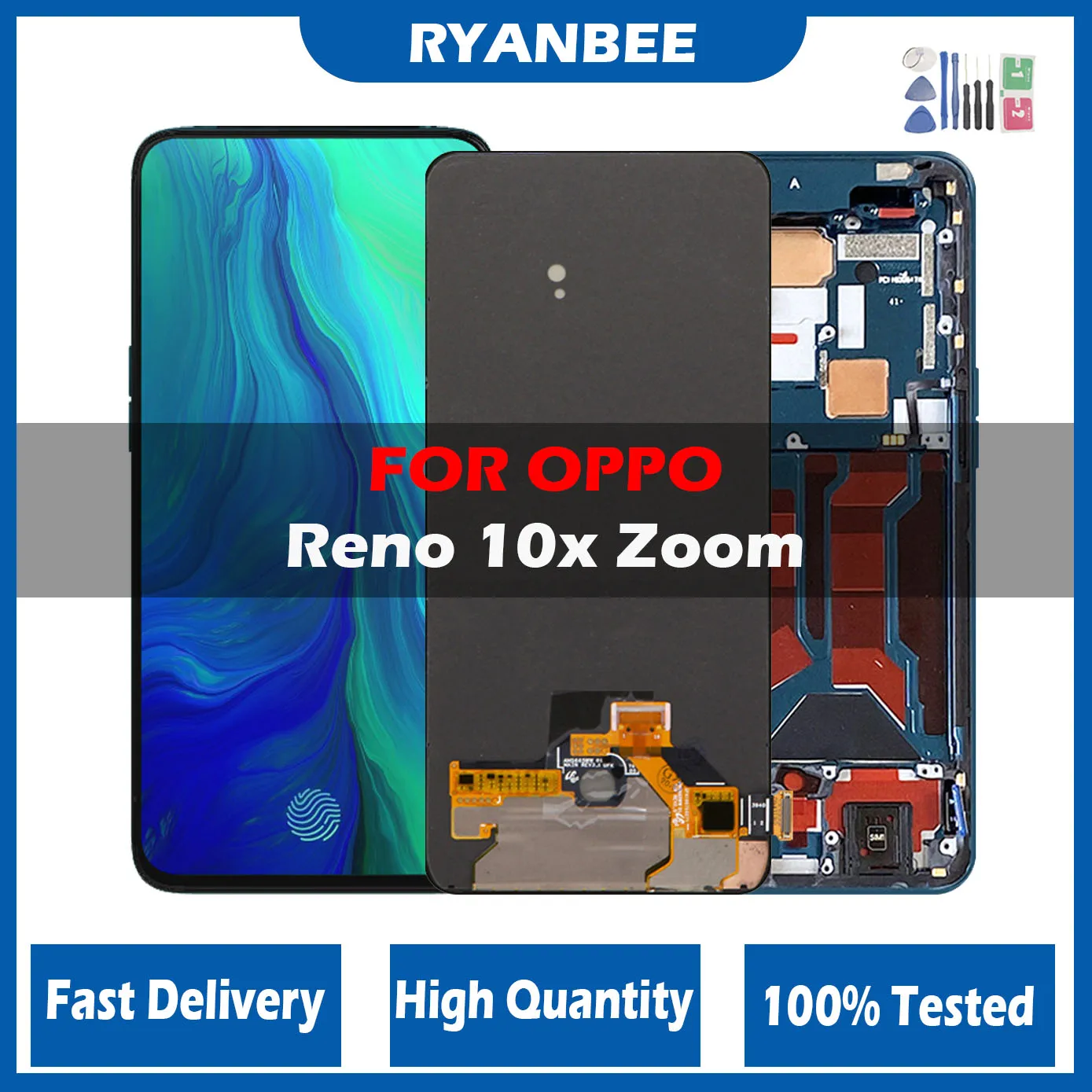 

Original LCD For Oppo Reno 10x Zoom CPH1919 PCCM00 LCD Display For Reno10X Zoom Touch Screen Digitizer Assembly with FingerPrint