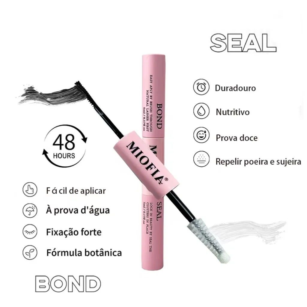 5ml Waterproof Lashes Glue Bond and Seal 2in1 Glue Natural Eyelashes Extension Glue Quick Drying Long-lasting Black Lash Makeup