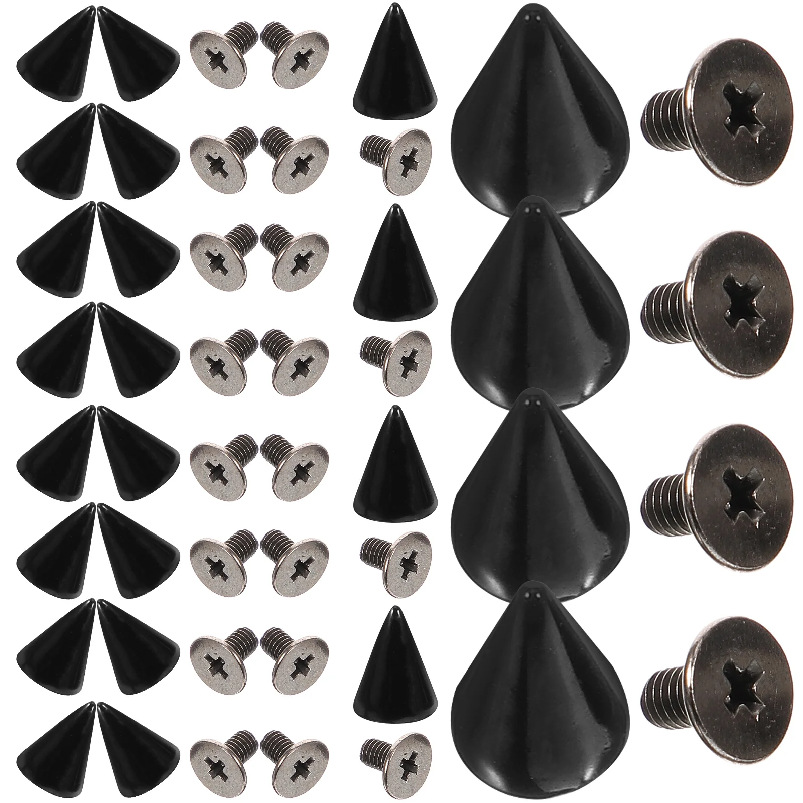 

100 set Fluorescent 7x10mm Metal Rivets Spike Decorative Parts for DIY Phone Case Screws Sturdy Durable Conical Studs