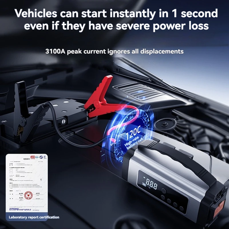 

New supporting electrical appliances for emergency starting power supply of automobiles, including strong start, fast inflation,