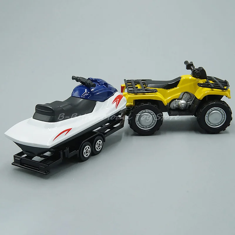 1:50 Diecast Metal Model Toy Quad ATV With Jet-Ski Trailer Children Gifts