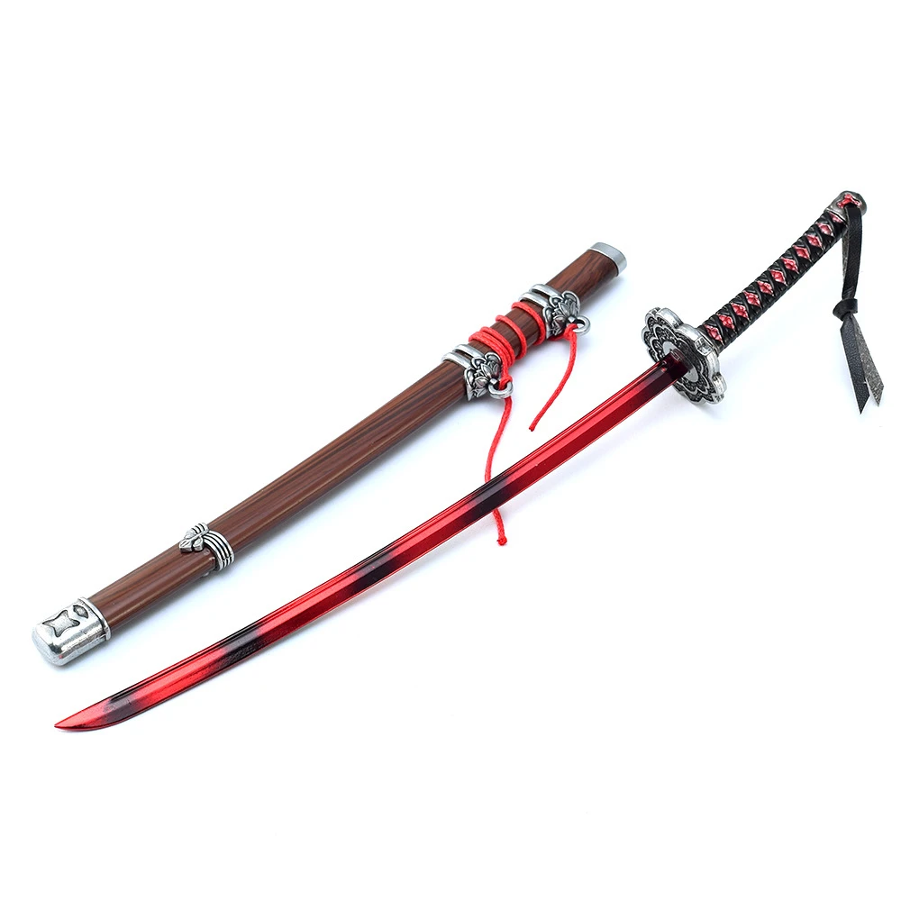 26cm Black Mortal Kaimon Open Gate Katana Genichiro Ashina Wolf Sekiro: Shadows Die Twice Game Peripherals Sword Keychain Gifts