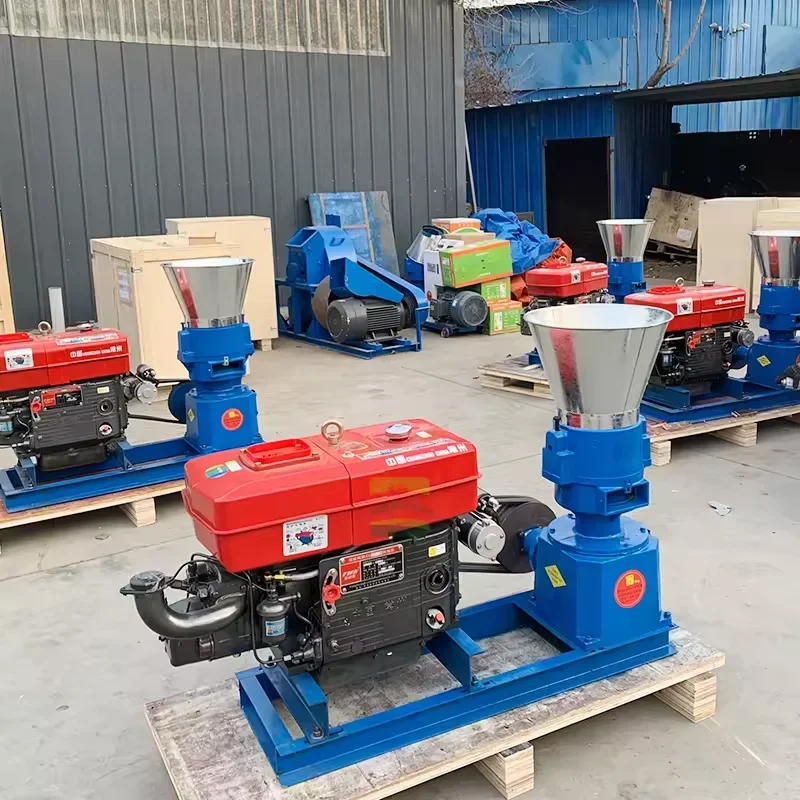 High Productivity Mini Pelletizer Small  Engine Pellet Mill Machine For Animal Feeds & Feed Pellet 220V Processed Straw