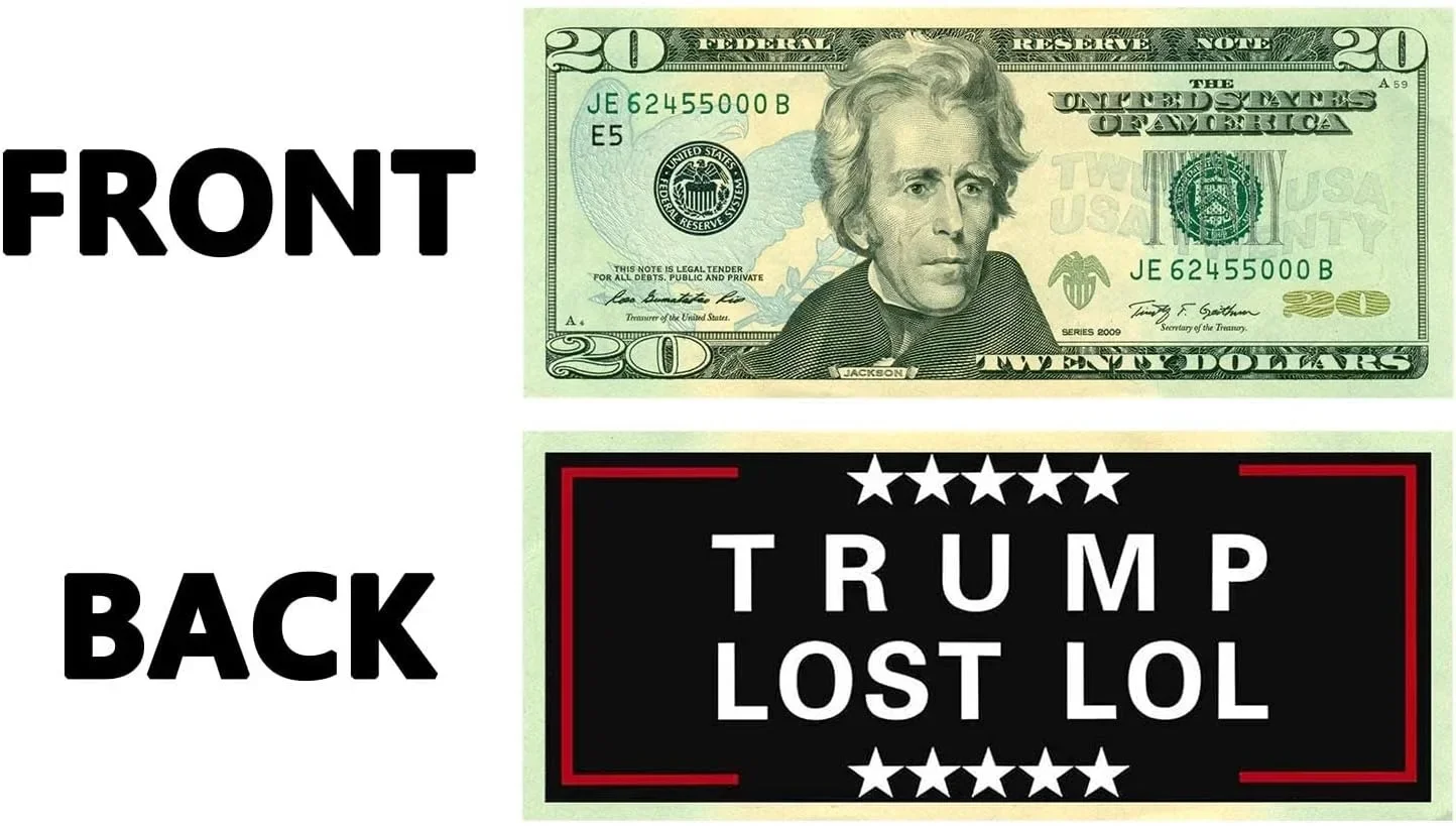 100 Pack Trump Lost 20 Doller 100 Dollar Bills cento Bills Gag Joke Prank Anti Trump Funny $100 $20 Drop Card