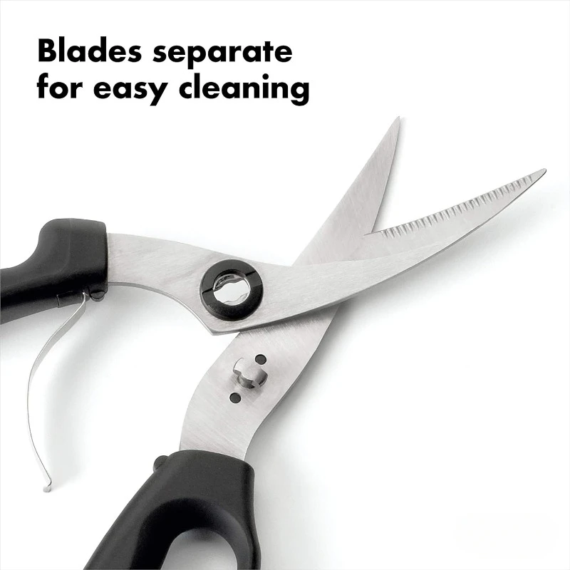 أدوات المطبخ، وتجهيز الأغذية، ومقص الخضار واللحوم. ماكينة قص الدواجن المحملة بنابض، باللون الأسود