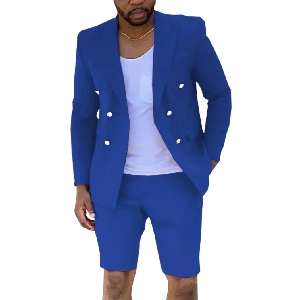 Informal business men\'s suit, jacket and shorts, summer wedding dress