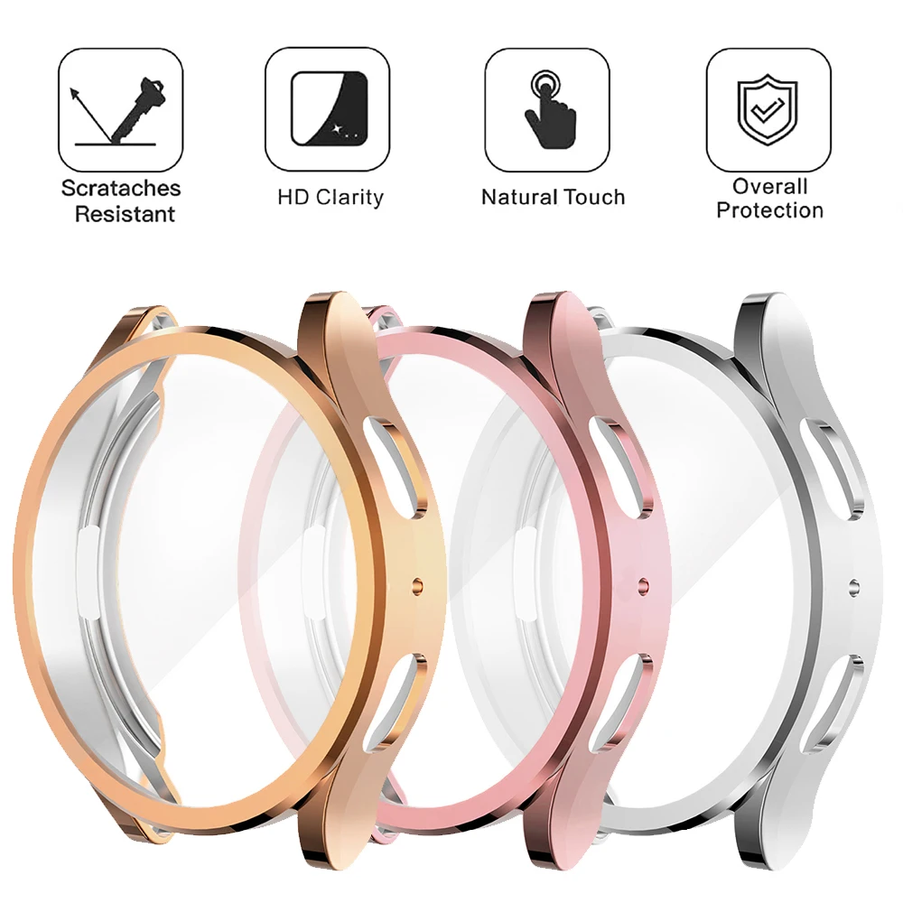 Strap+Case for Samsung Galaxy Watch 4/5 40mm 44mm Screen Protector Soft TPU Protective Cover with Original Silicone Sport Band