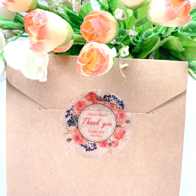 60pcs/lot Kawaii Flower Transparent Thank You Sticker For Seal Label Scrapbooking Creative Decoration Sticker Stationery Sticker