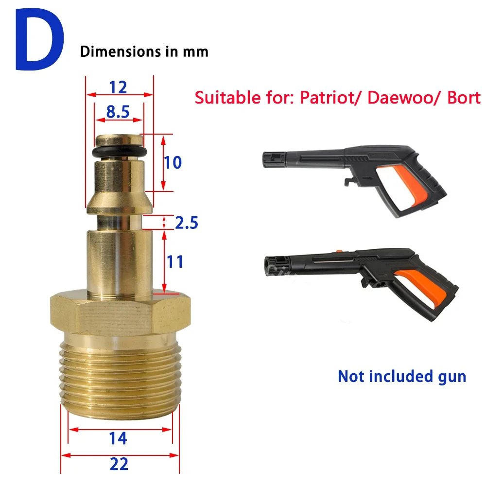 고압 세차 호스 피팅 어댑터, 카처 라버 파크사이드 블랙 데커 보쉬 대우 압력 와셔용 M22 스레드