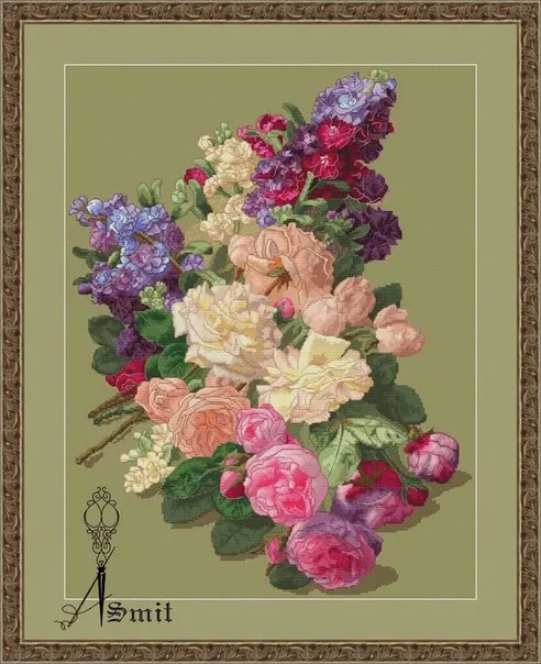 

34-waltz bouquet 48-61 Needlework Kit Cross stich Set Cross Stitch Kits Cross-stitch Embroidery