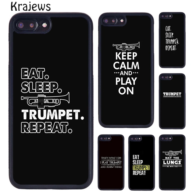 Krajews Piccolo Trumpet Brass Instruments Phone Case For iPhone 16 15 14 plus 11 12 mini 13 Pro XR XS Max cover coque