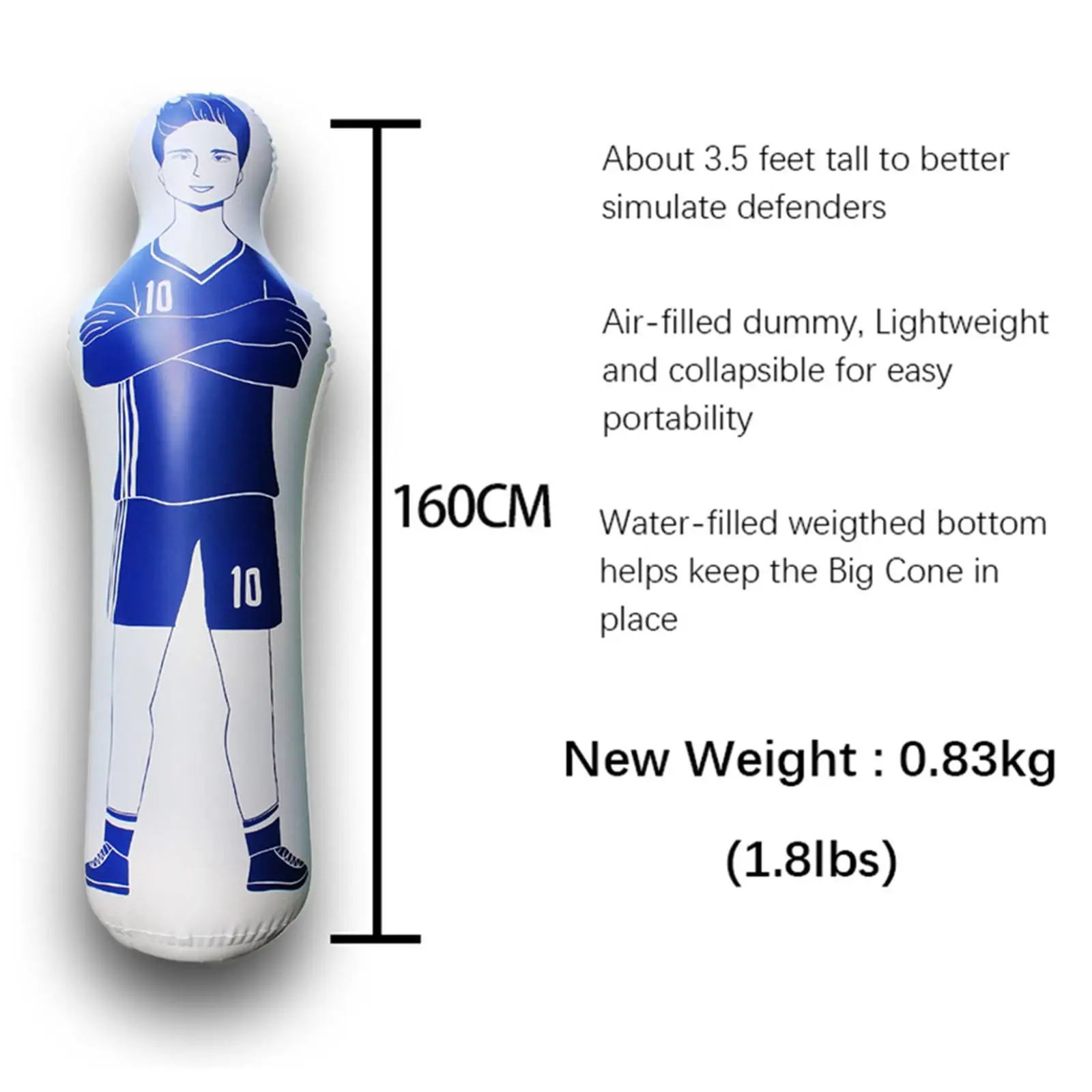 

Versatile Inflatable Training Aid for Soccer, Boxing, and More , Blue