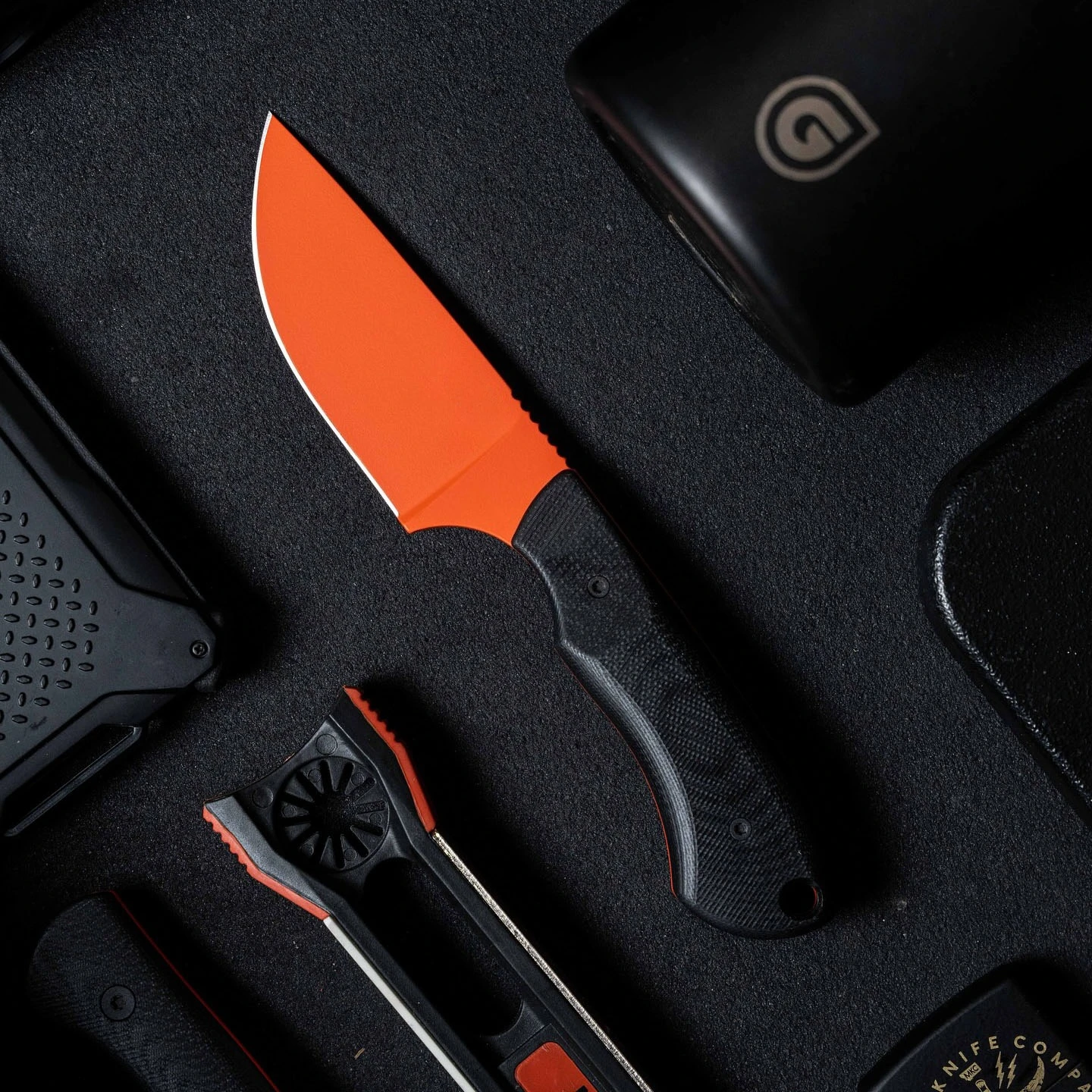 

1pc Orange / Black Skinner High Quality Fruit Knife Fixed Blade Jungle Survival Outdoor Camping EDC Tools with Sheath