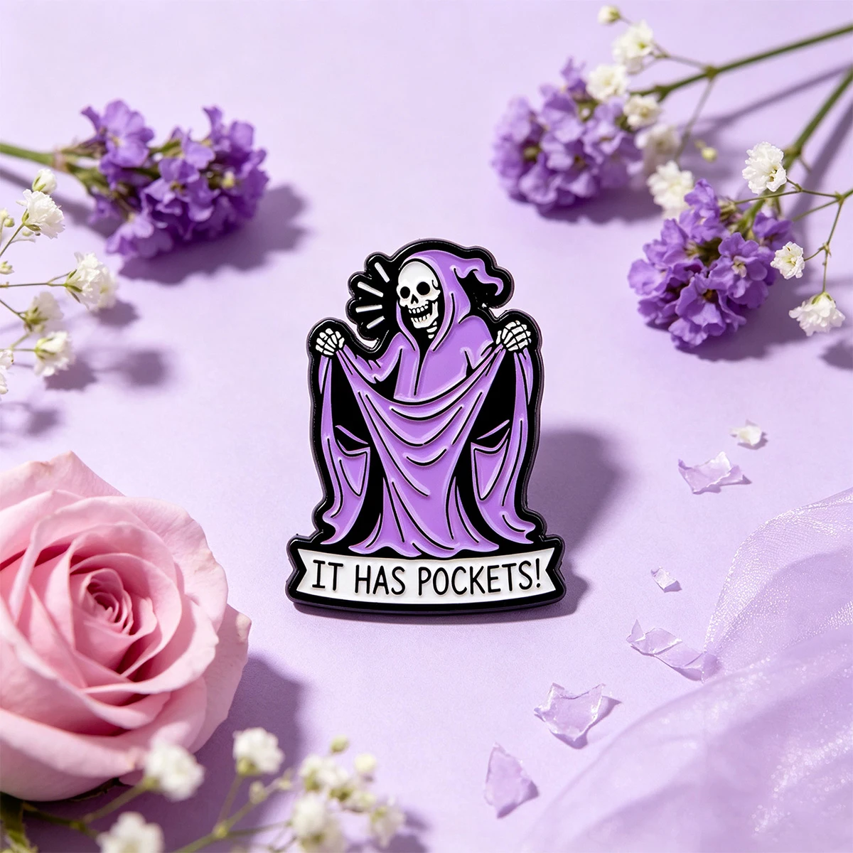 9 Stück lustige "ES HAT TASCHEN!" Emaille-Pin mit humorvollem Zitat, Brosche, Anstecknadel für Rucksack, Jacke, Kleidung, Dekorationszubehör, Geschenk – Detail 3