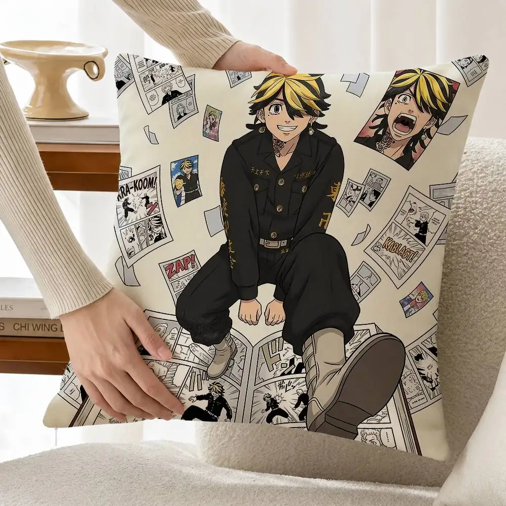 K-Kazutora H-Hanemiya T-Tokyo-R Customizable Square Cushion Cover Double Sided Print Pillow Case