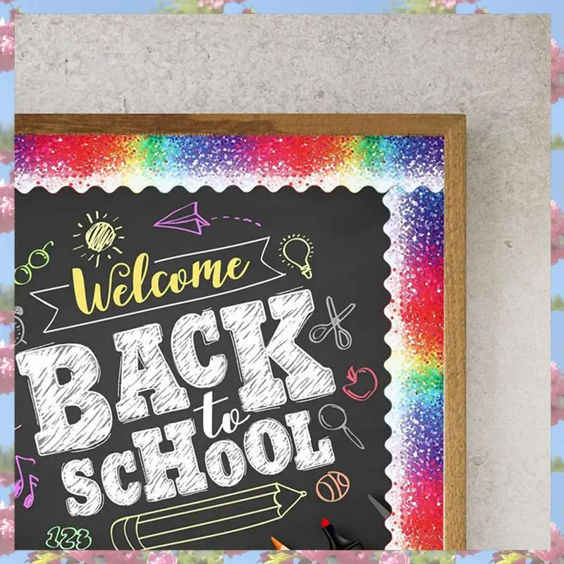 

3 Roll Bulletin Board Border Sticker Bulletin Borders Stickers Border Trim For Classroom Black Board Decor 36Ft
