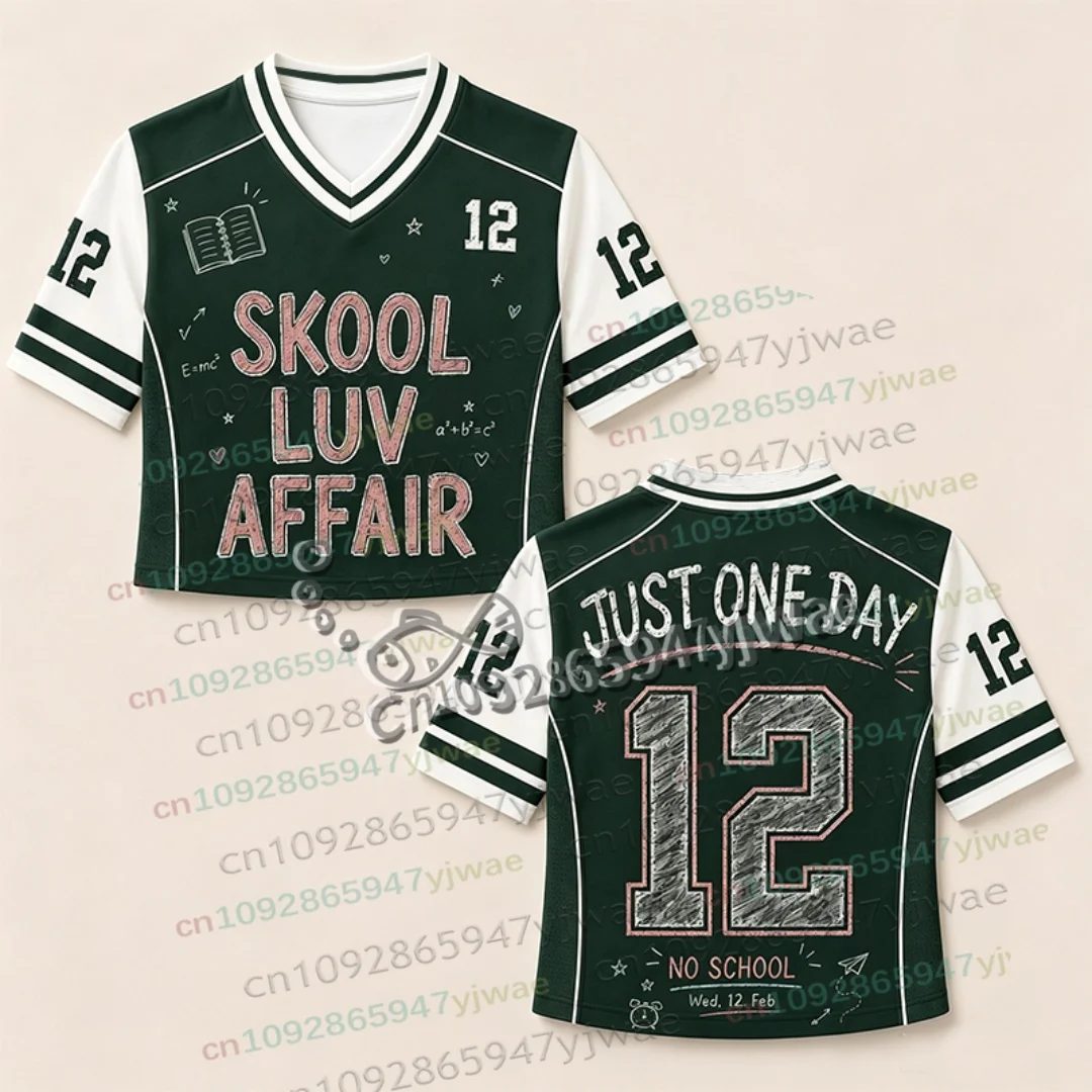 Damen Cheerleader Football Trikot Skool Luv Affair World Tour 2026 K-Pop Geschenk für Fans Sommer Herren Damen Crop Top T-Shirts – Detail 9