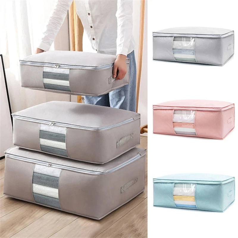 

Foldable Storage Bag Clothes Blanket Quilt Closet Sweater Organizer Box Pouches for Clothes And Comforters Moving And Packing